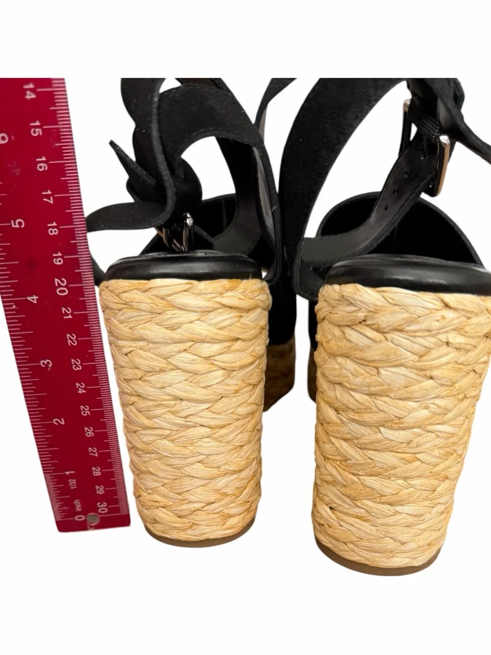 Marc Fisher Black Espadrille Wedges with Ankle Strap